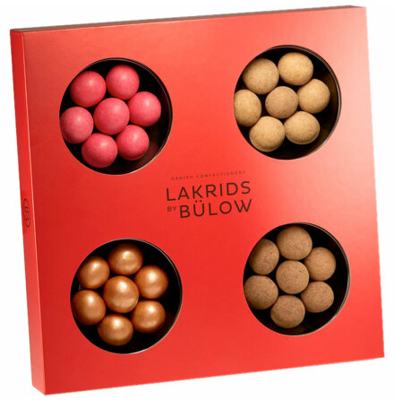 Glutenfri - Small winter selection box classic caramel, crispy raspberry, double chocolate, d-salt & caramel - Lakrids by Blow