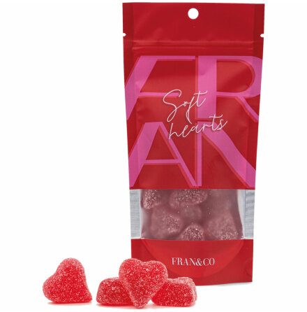 Soft Hearts  gelhjrtan med hallonsmak - Fran&co